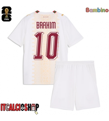 Marocco Brahim Diaz #10 Seconda Maglia Bambino Mondiali 2026 Manica Corta (+ Pantaloni corti)